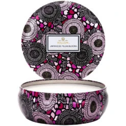 Voluspa - Japonica Collection - 3 Wick Candle In Decorative Tin -Care Product Store 3 wick candle in decorative tin japanese plum bloom