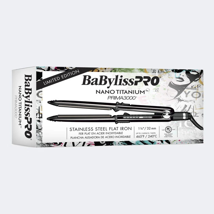 BaBylissPro - Nano Titanium Limited Edition Prima3000 1 1/4" Ionic Straightener (Black) 6 BaBylissPro - Nano Titanium Limited Edition Prima3000 1 1/4" Ionic Straightener (Black) - Image 4