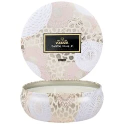 Voluspa - Japonica Collection - 3 Wick Candle In Decorative Tin -Care Product Store Voluspa Santal Vanille