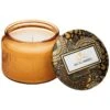 Voluspa - Japonica Collection - Petite Embossed Glass Jar Candle -Care Product Store baltic amber