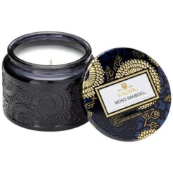 Voluspa - Japonica Collection - Petite Embossed Glass Jar Candle -Care Product Store moso bamboo