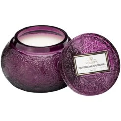 Voluspa - Japonica Collection - Chawan Bowl 2 Wick Embossed Glass Candle -Care Product Store santiago h