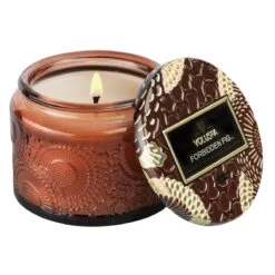 Voluspa - Japonica Collection - Petite Embossed Glass Jar Candle -Care Product Store voluspa forbidden fig petite jar cand