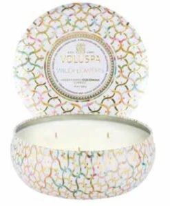 Voluspa - Maison Blanc Collection - 3 Wick Tin Candle -Care Product Store voluspa wildflowers