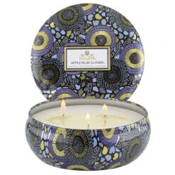 Voluspa - Japonica Collection - 3 Wick Candle In Decorative Tin -Care Product Store voluspa apple blue 3 wick tin candle